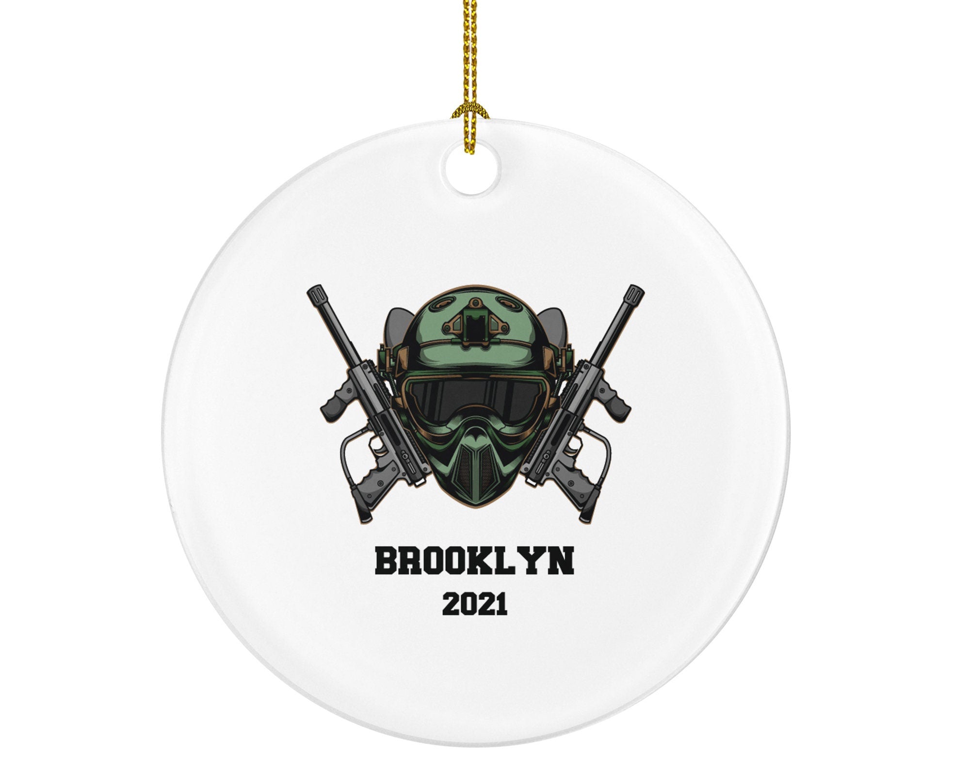 Paintball Christmas Ornament Personalized, Custom Gift For Paintball Player, Paintball Gun