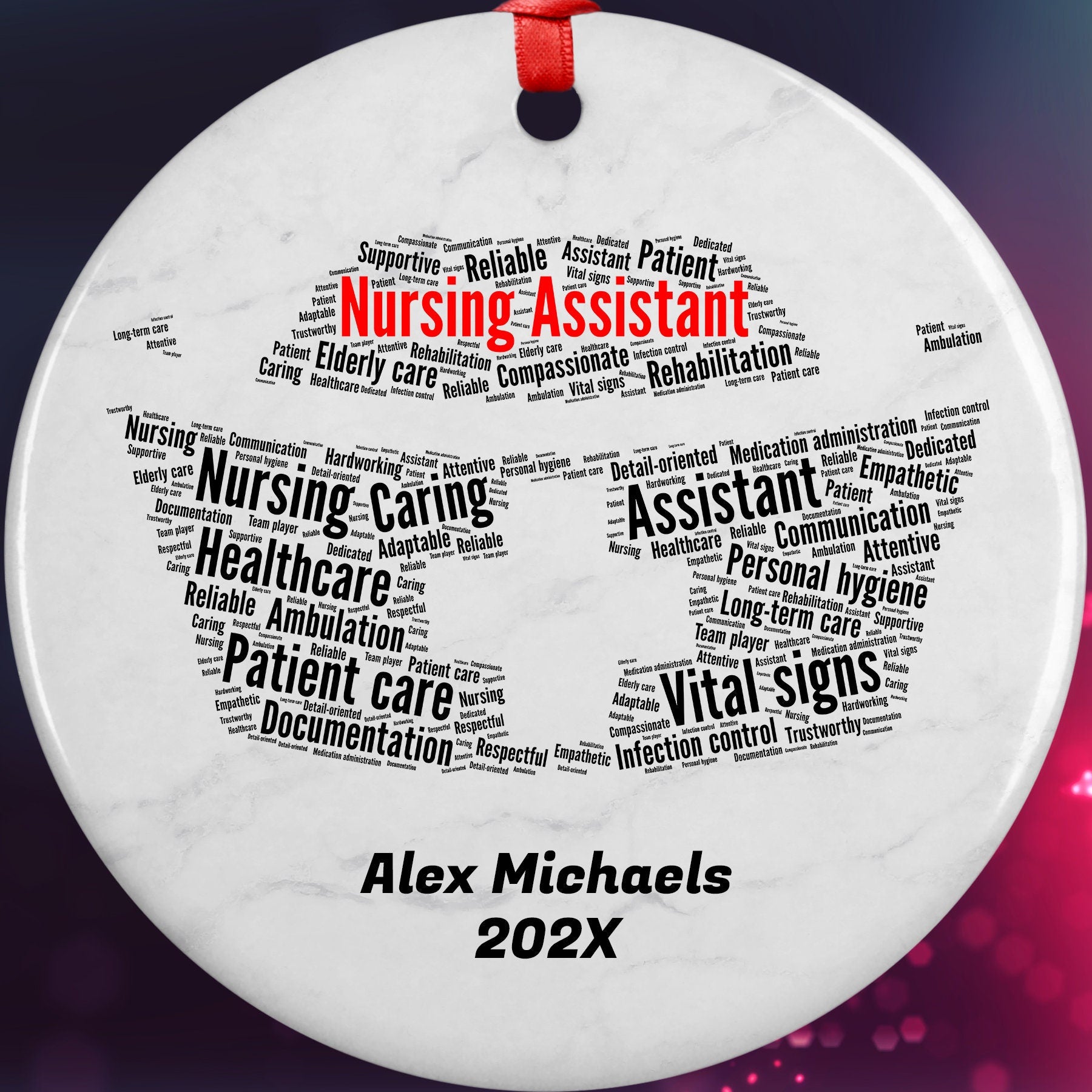 Certified Nursing Assistant Personalized Christmas Ornament