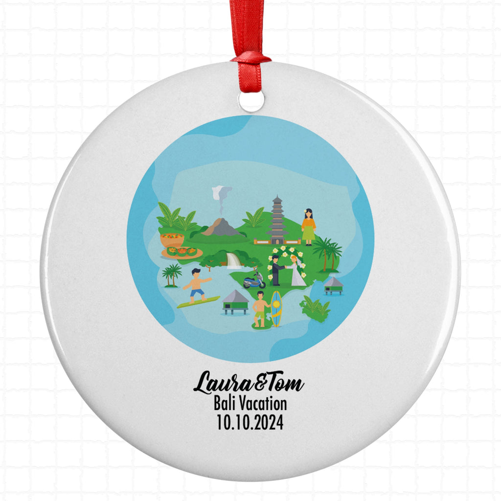 Bali, Indonesia, Ornament, Engagement, Married, Travel, Gift for Engaged Couple, Engagement Gift, Trip, Vacation Souvenir