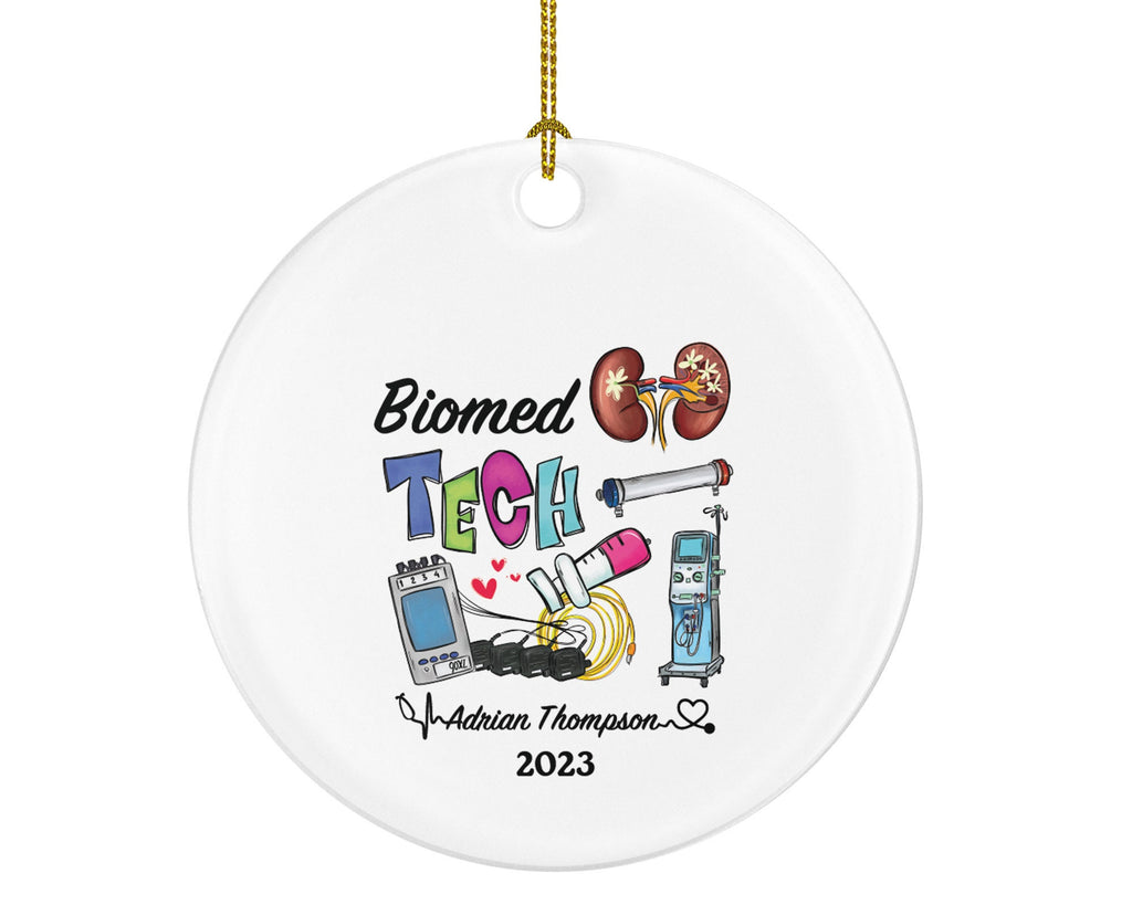 Biomedical Technician Christmas Ornament Personalized -  Biomedical Tech Health Worker Gift from Patient for Nurse Custom Medical