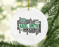 Soccer Playing Christmas Ornament Personalized- Goal Keeper Saver Coach Team Player Gift Gamer Sports Match Champion - Female Male Girl Boy