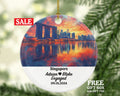 Singapore Christmas Ornament Personalized - Engaged Married Family Together Couple Travel Honeymoon Engagement Marriage