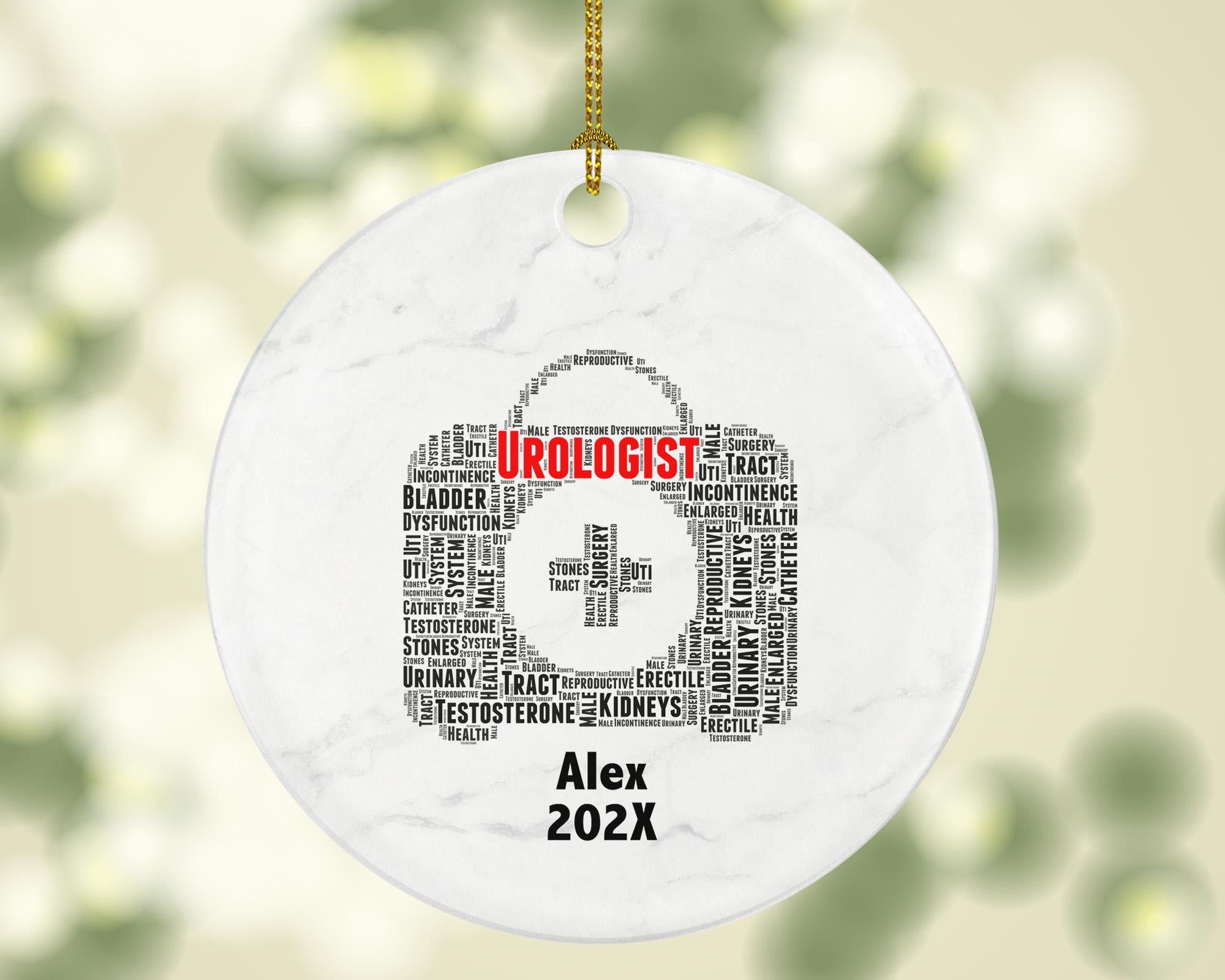 Personalized Urologist Doctor Ornament – Custom Gift for Doctors and Medical Professionals – Word Art Keepsake