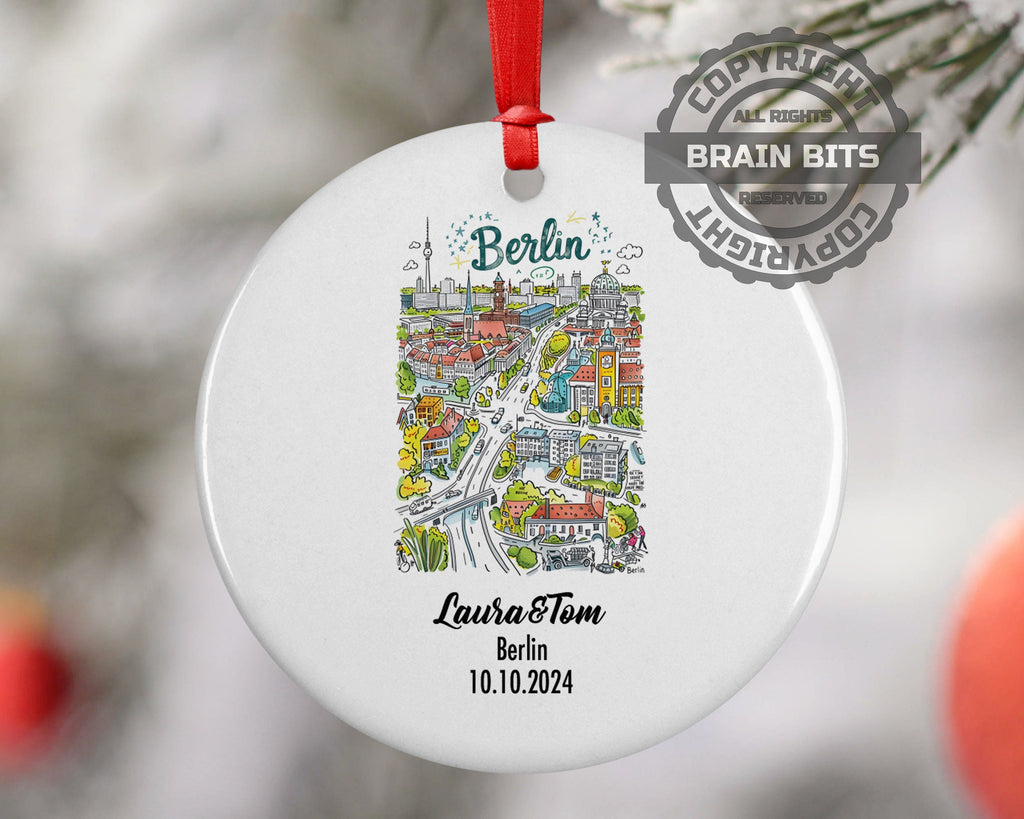Berlin, Germany, Ornament, Engagement, Married, Travel, Gift for Engaged Couple, Engagement Gift, Trip, Vacation Souvenir