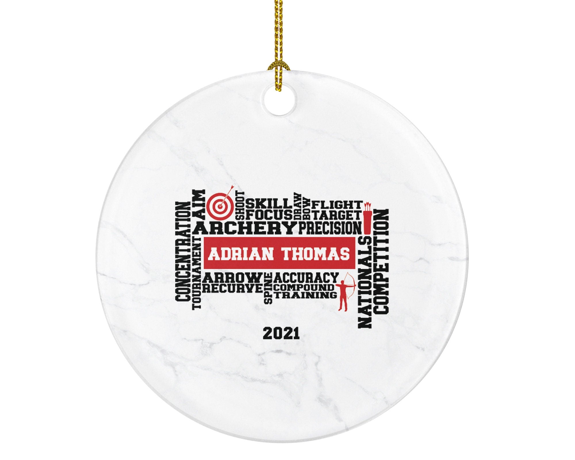 Archery Christmas Ornament Personalized - Gift for Archer