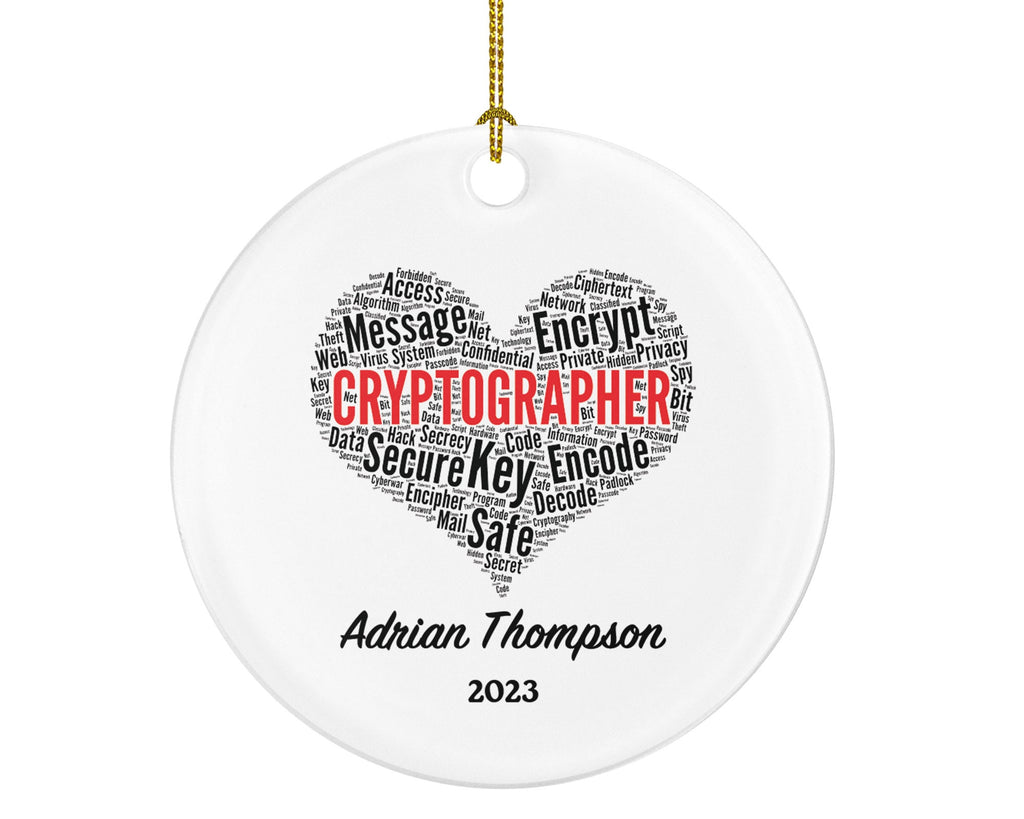 Cryptographer Christmas Ornament Personalized - Security Encode Encrypt Safe Secure Code Custom Gift