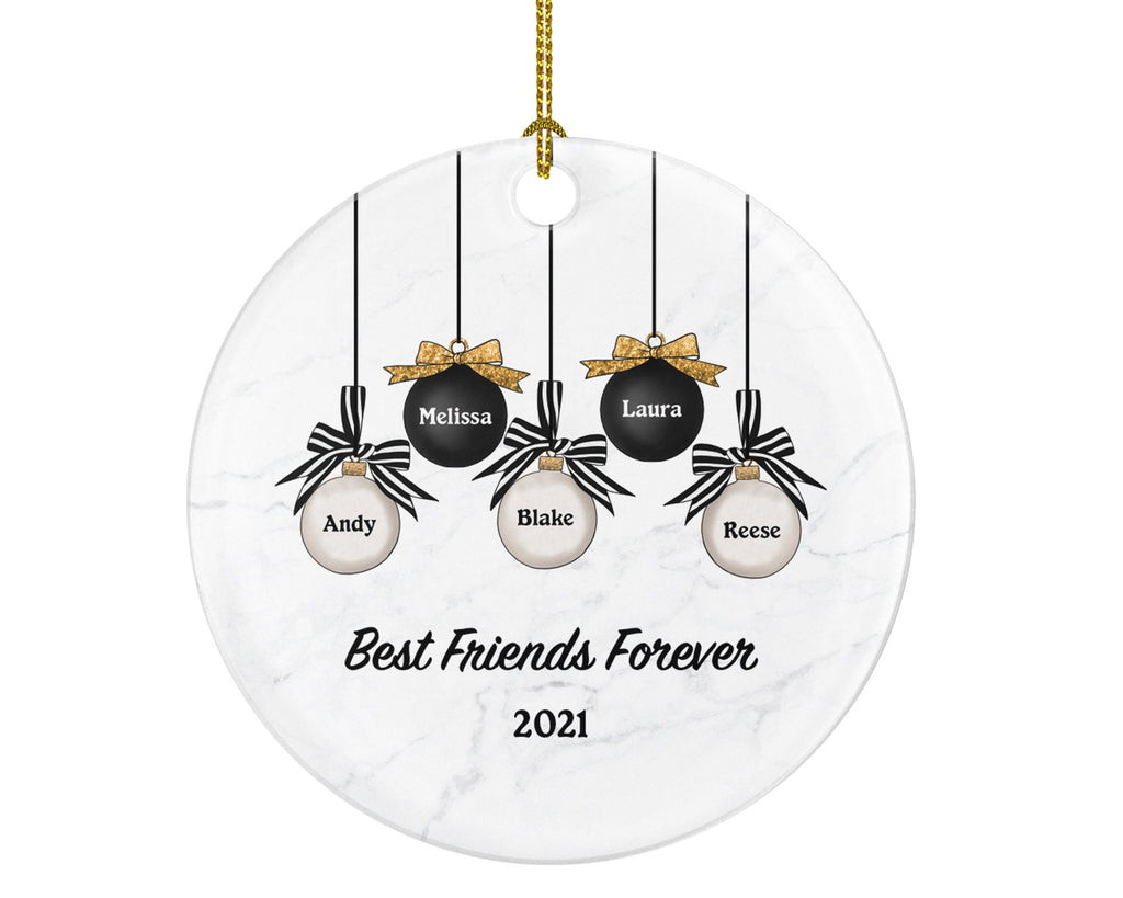 Best Friends Christmas Ornament Personalized - BFF Gift Besties Soul Sisters Custom