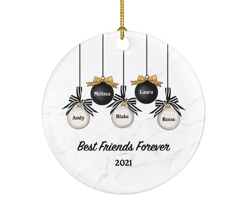 Best Friends Christmas Ornament Personalized - BFF Gift Besties Soul Sisters Custom