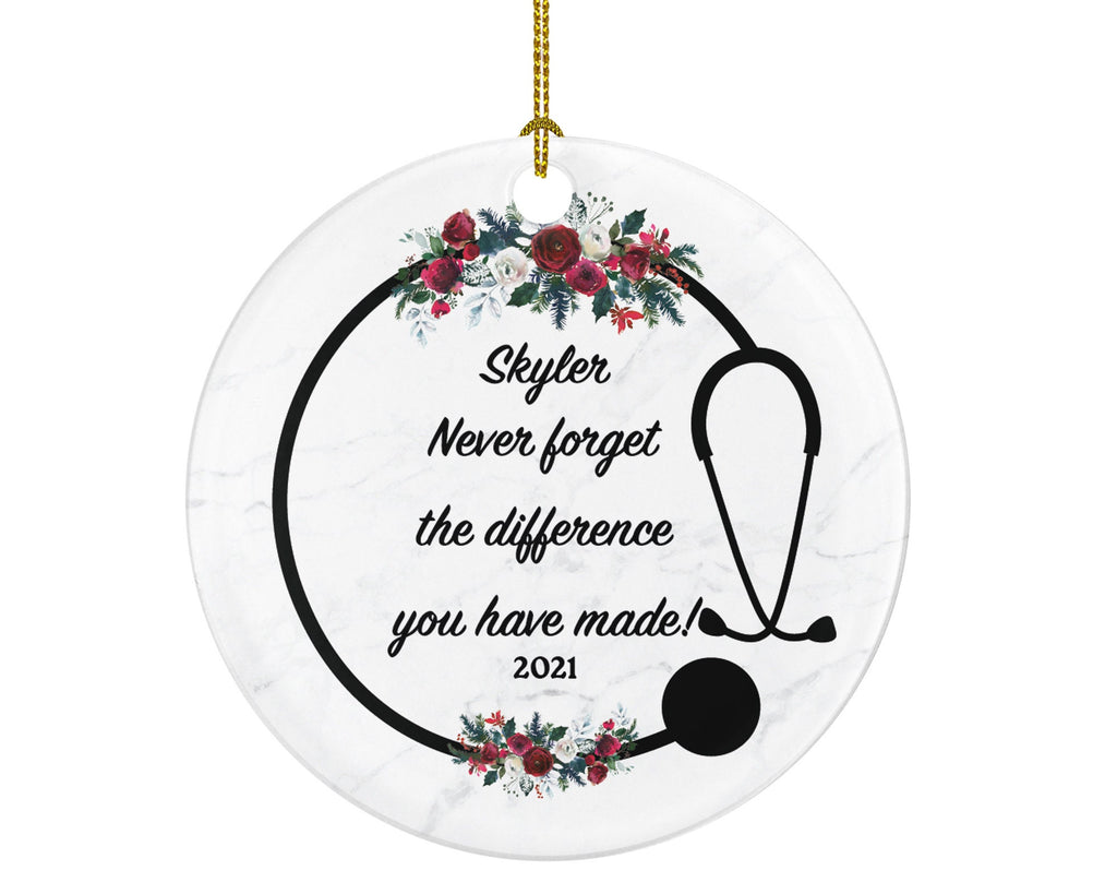 Personalized Medical Doctor Christmas Ornament Health Worker Gift from Patient for Nurse Physician Physical Therapist Practitioner MD RN PT