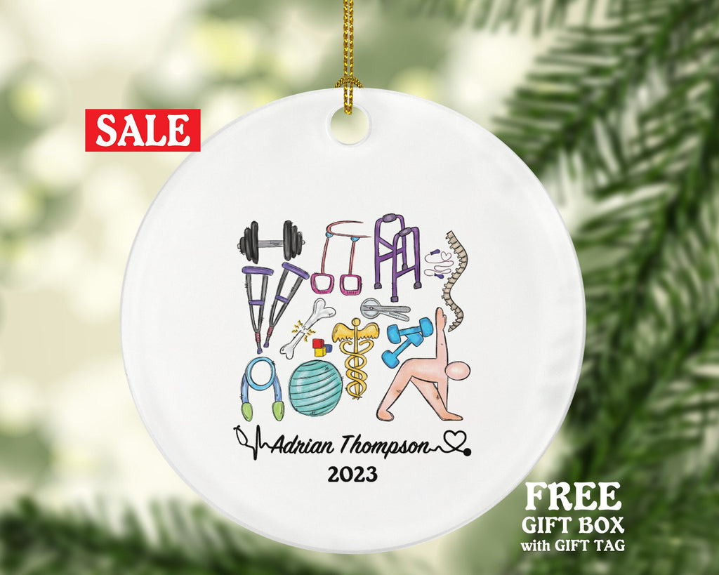 Orthopedic Physician Christmas Ornament Personalized, Manual Physical Therapist Medical Spinal Orthopedist Chiropractor Physiotherapist Gift