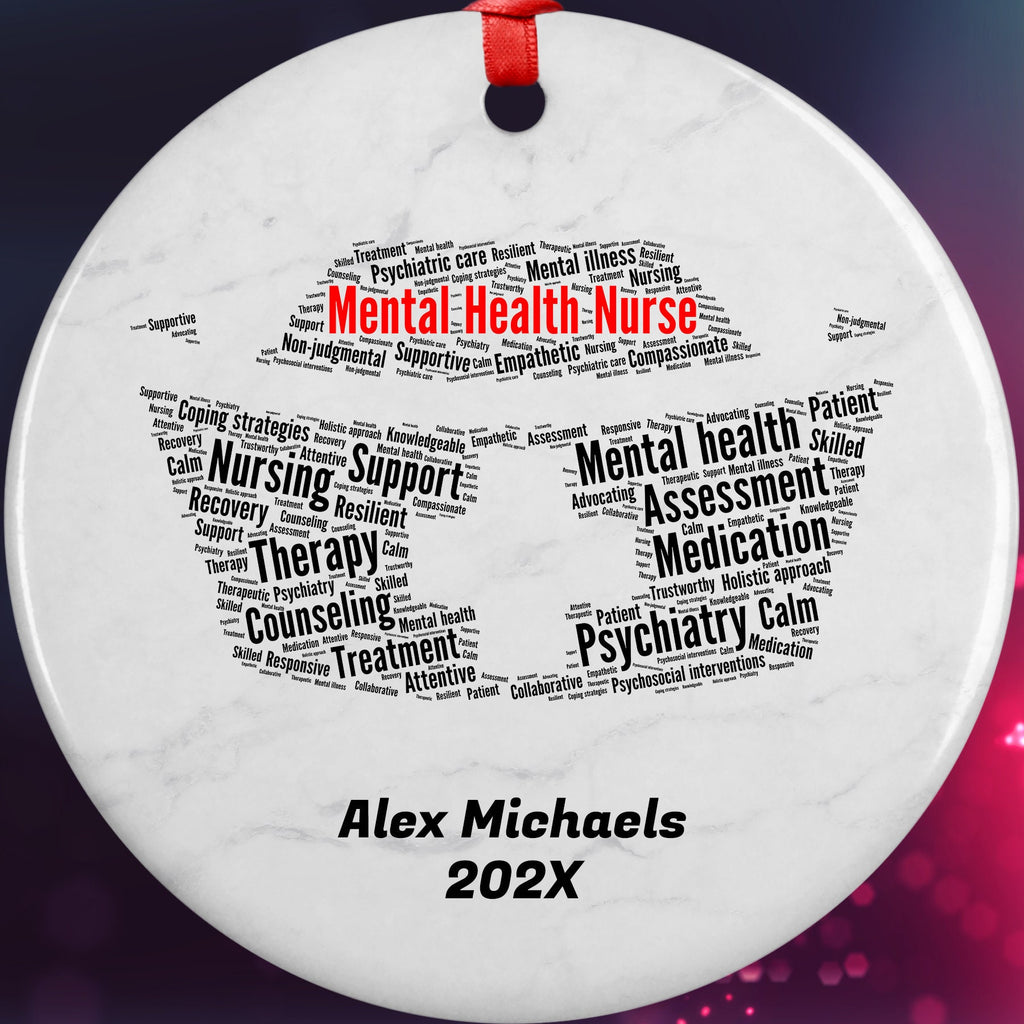 Mental Health Nurse Personalized Christmas Ornament