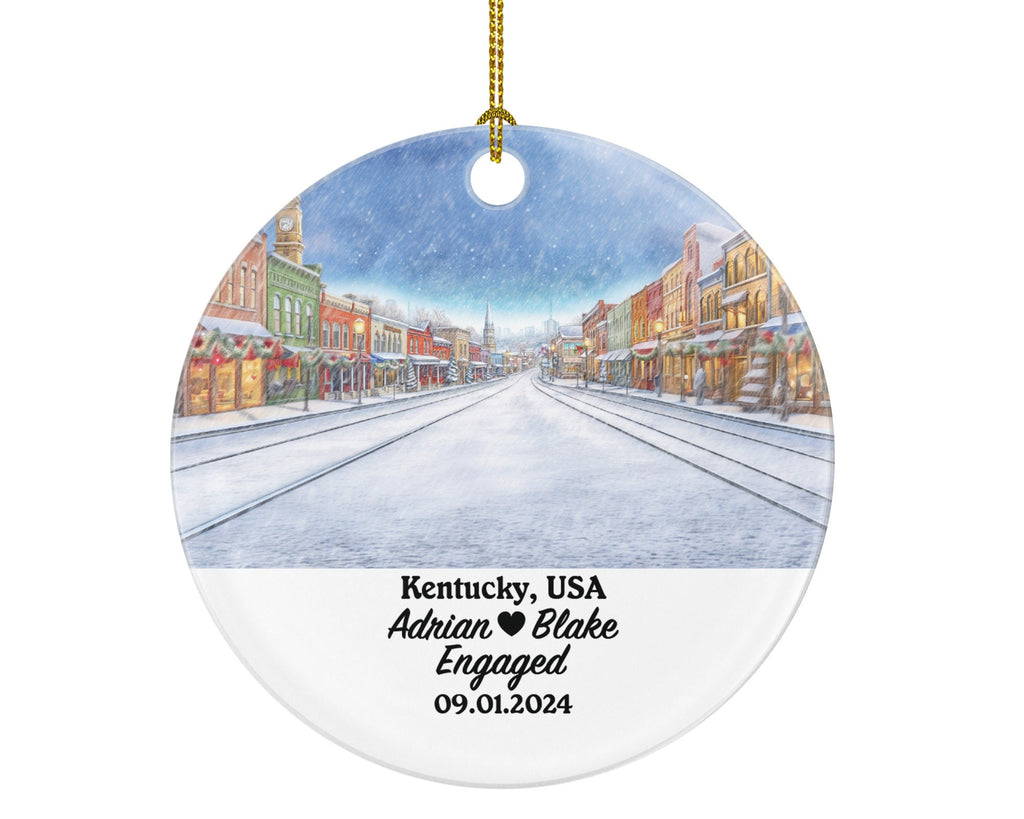 Kentucky Christmas Ornament Personalized - KY Engaged Married Family Together Couple Travel Honeymoon Engagement Marriage