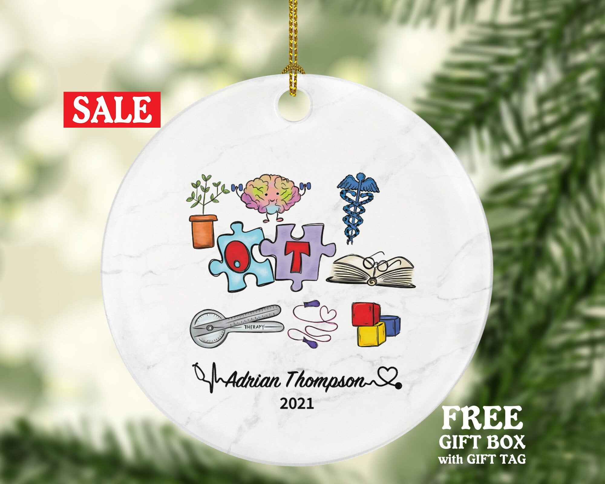 Occupational Therapist Christmas Ornament Personalized - Therapy Gift OT Graduation Occupation Thank You Appreciation Gift
