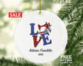 Sewing Love Christmas Ornament Personalized - Sewing Lover - Sewer Quilter Stitcher Tailor Custom Gift - Sewing Machine Tree