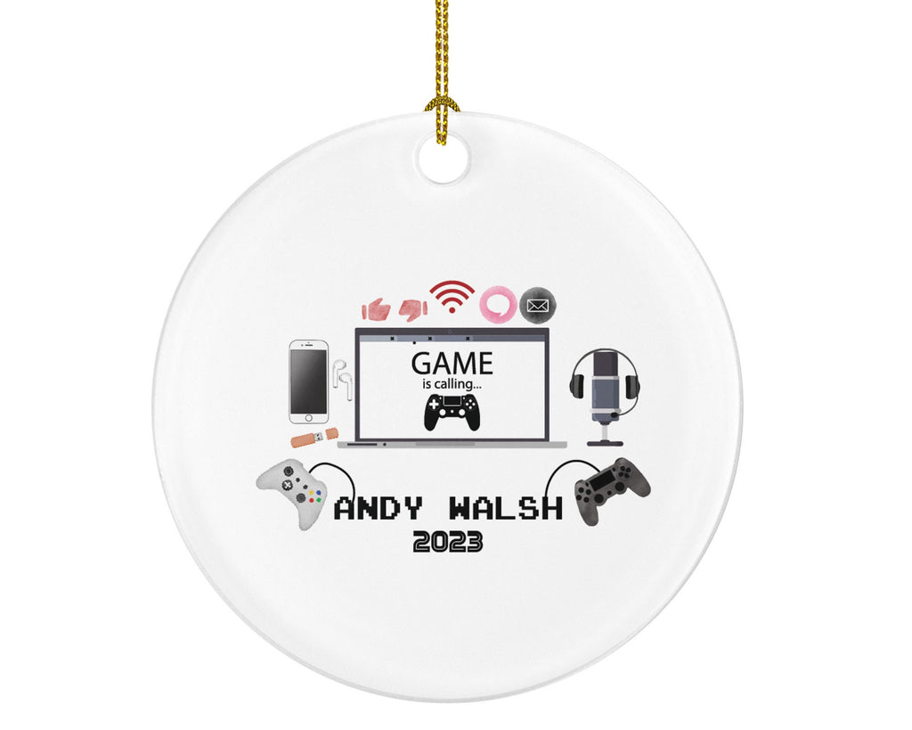Personalized Playing Video Game Player Gamer Boy or Girl Game Christmas Ornament for Tree Gamer Controller Addict