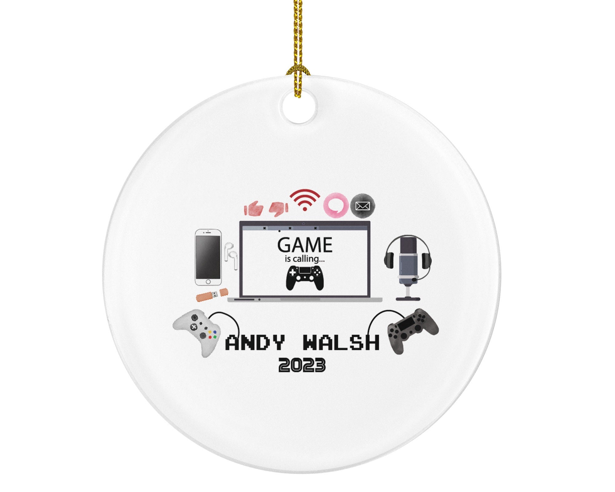 Personalized Playing Video Game Player Gamer Boy or Girl Game Christmas Ornament for Tree Gamer Controller Addict