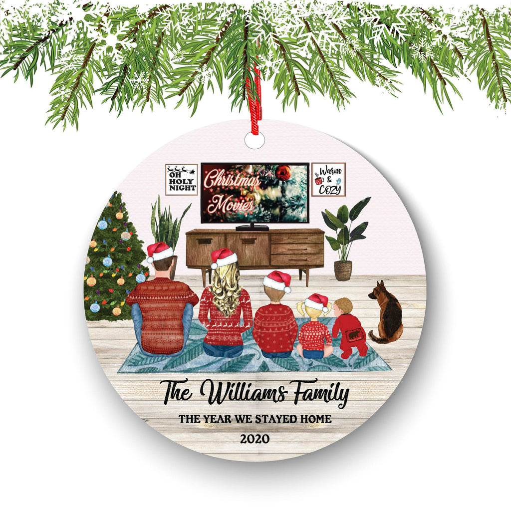 Cozy Family Christmas Ornament: Personalized Parents, Kids & Pets