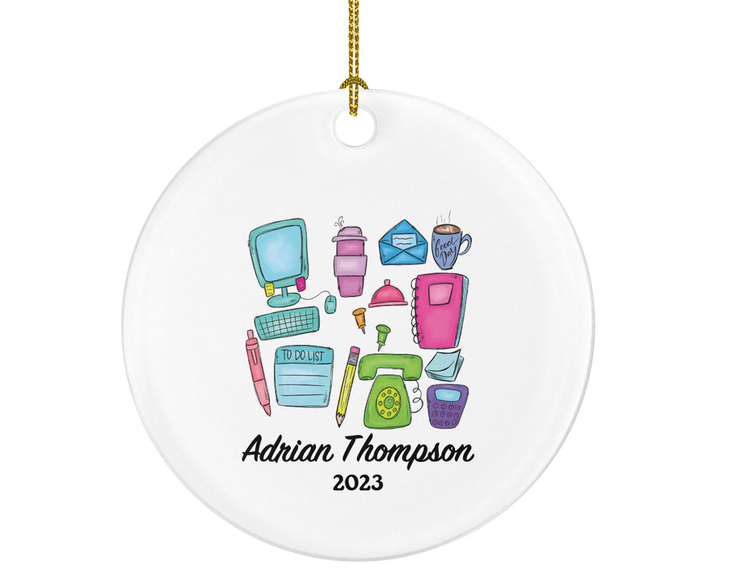 Receptionist Christmas Ornament Custom - Personalized Office Secretary Gift  Home Decoration New Receptionist Gift