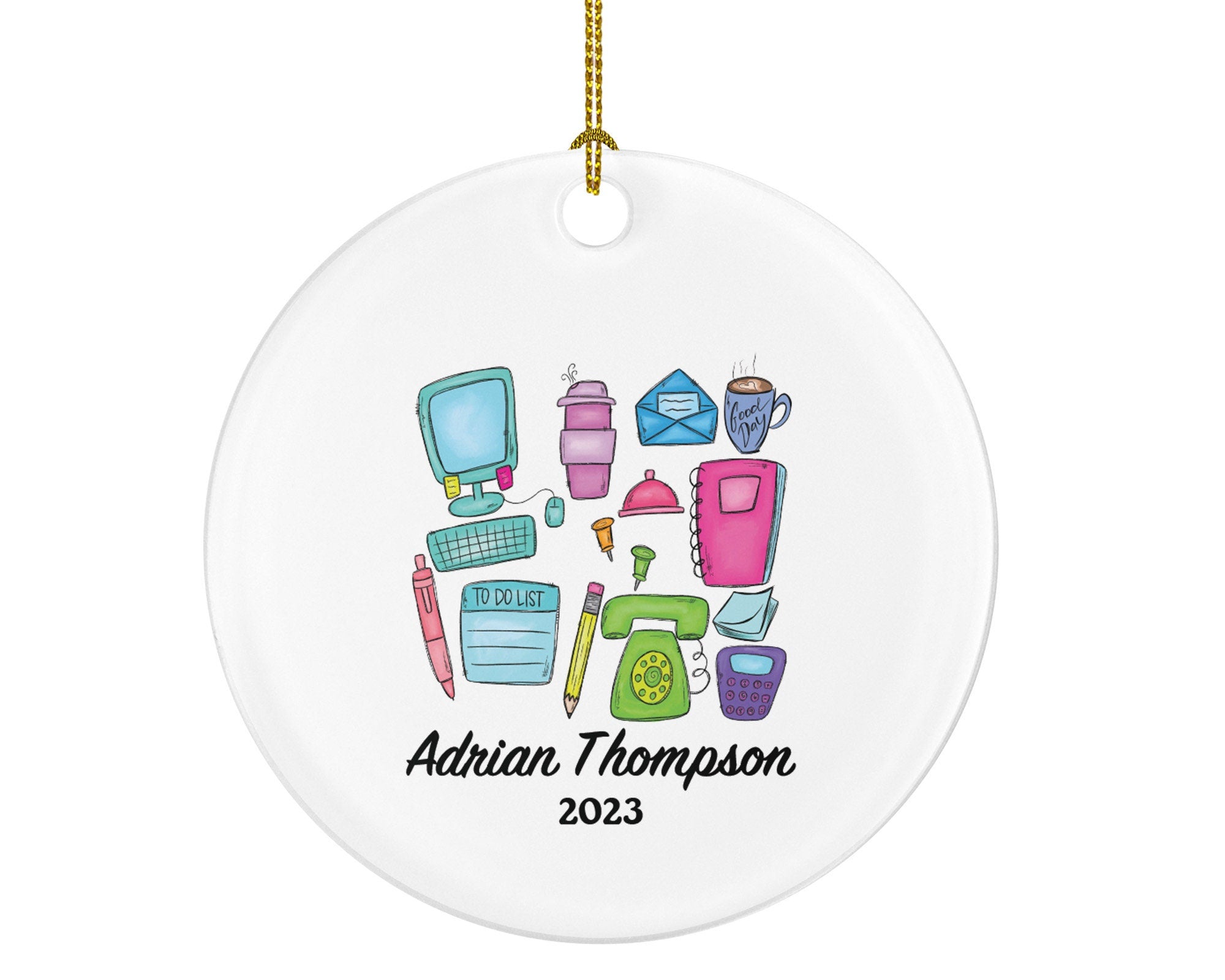 Receptionist Christmas Ornament Custom - Personalized Office Secretary Gift  Home Decoration New Receptionist Gift