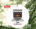Virtual Learning Christmas Ornament Personalized - Online Schooling Remote Learner Online