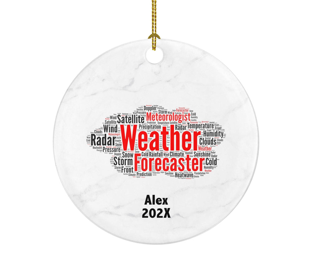 Personalized Weather Forecaster Ornament – Custom Meteorologist Gift with Word Art Design