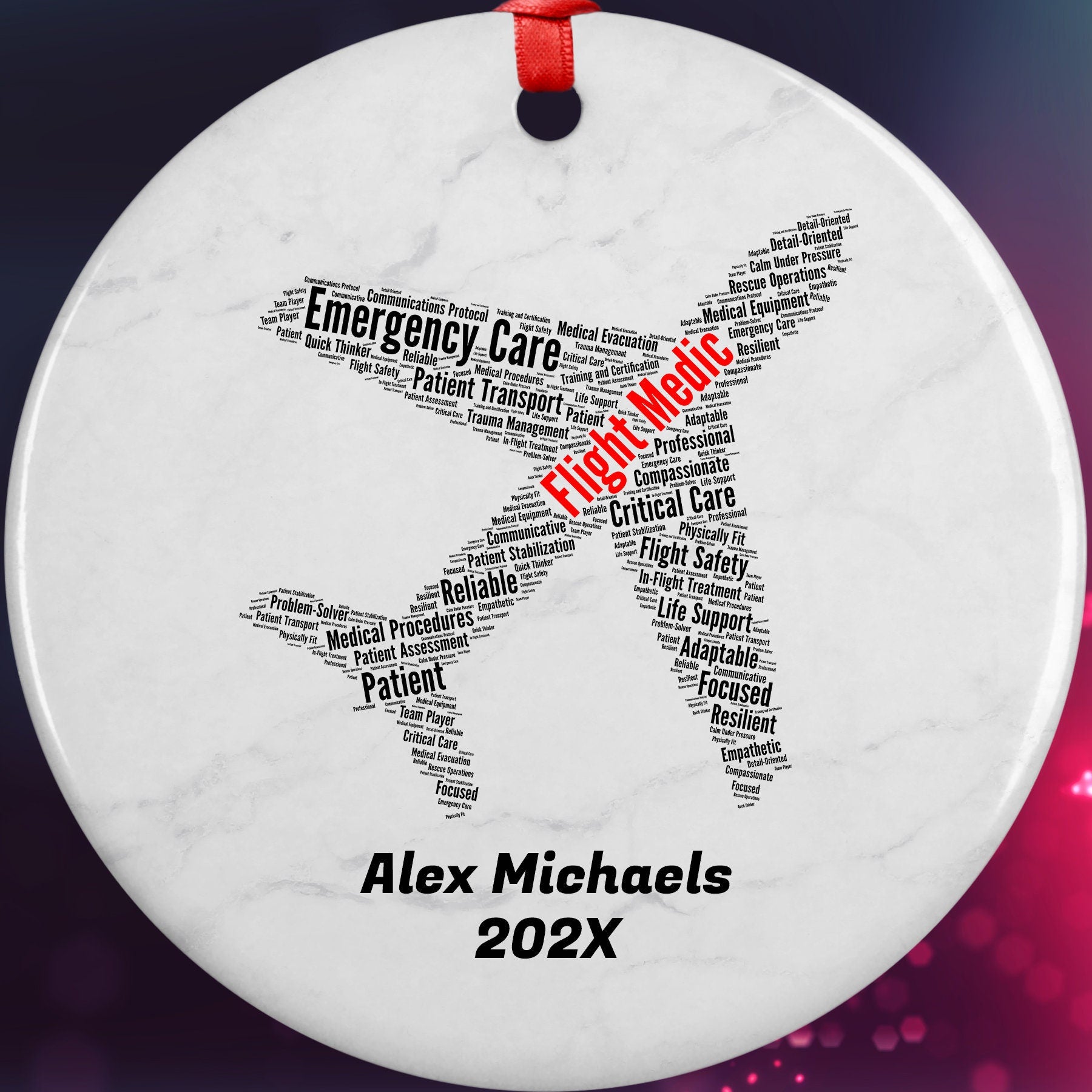 Flight Medic Personalized Christmas Ornament