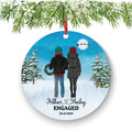 First Christmas Engaged Custom Ornament - Personalized Engagement Announcement Couple Gift - Custom Date Name - Future Husband Wife
