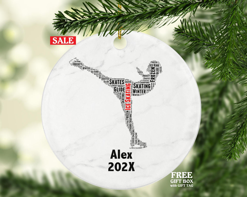 Personalized Ice Skating Christmas Ornament – Custom Skater Gift – Figure Skating Ornament – Winter Sports Holiday Keepsake