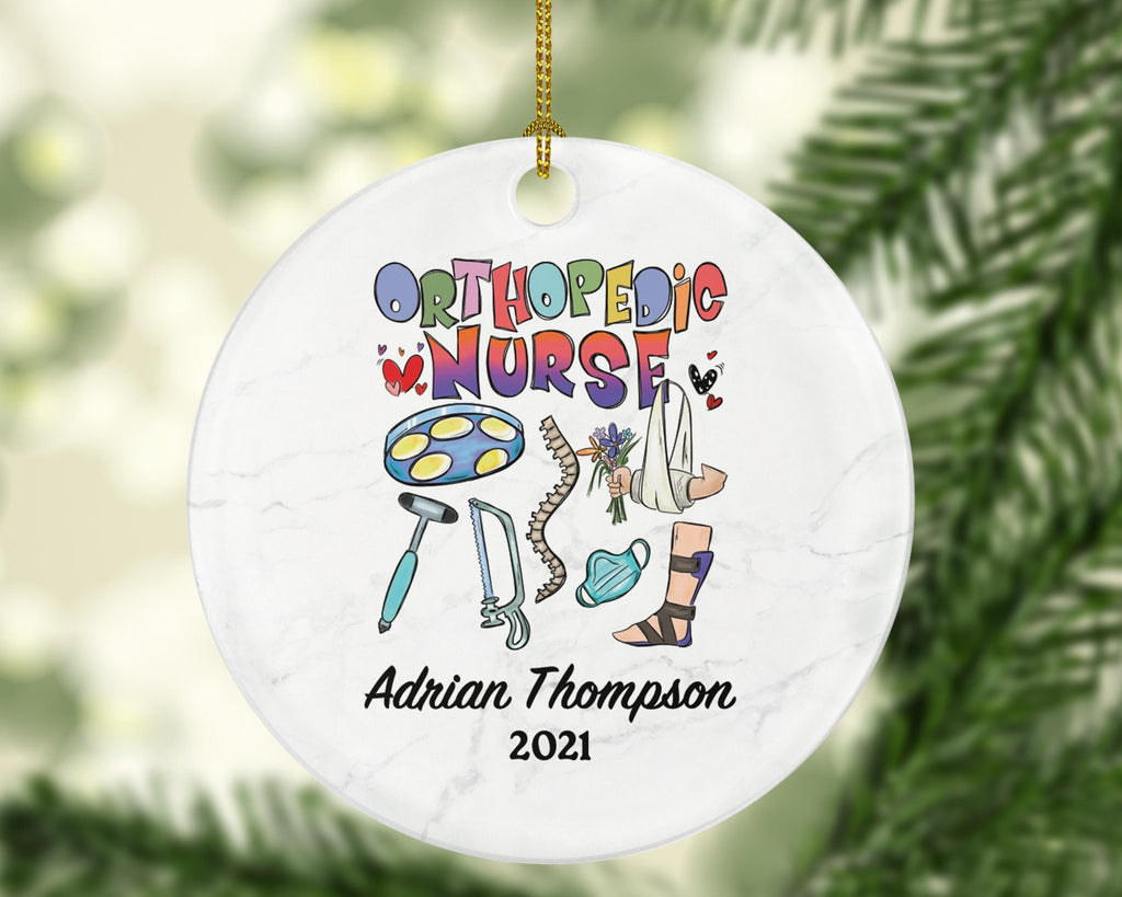 Orthopedic Nurse Christmas Ornament Personalized - Nurse Health Worker Gift from Patient for Nurse Custom Medical
