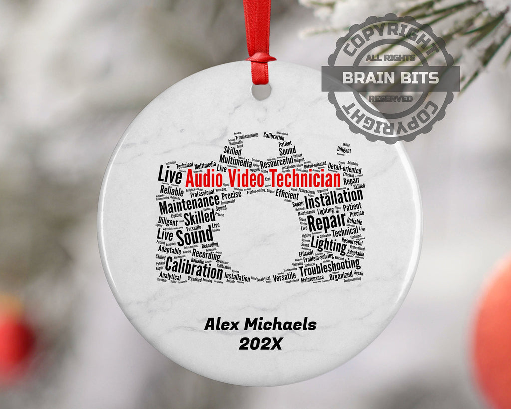 Audio Video Technician Personalized Christmas Ornament
