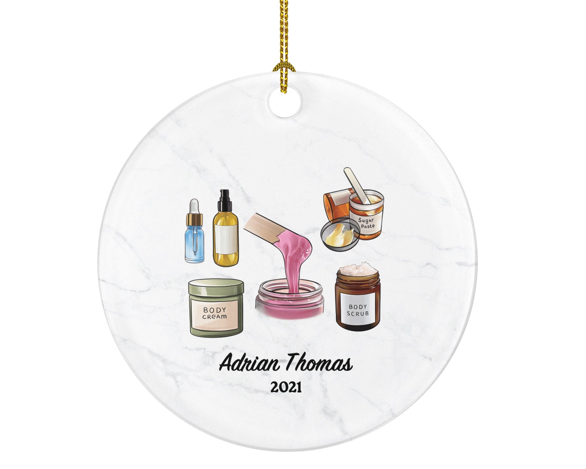 Esthetician Waxing Specialist Christmas Ornament Personalized - Self Care Beauty Salon Owner Worker Waxer Custom Gift
