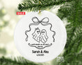 Minimalist Line Art Ghost Couple Wedding Ornament – "Until Death Us Do Part" Custom Married Keepsake Gift