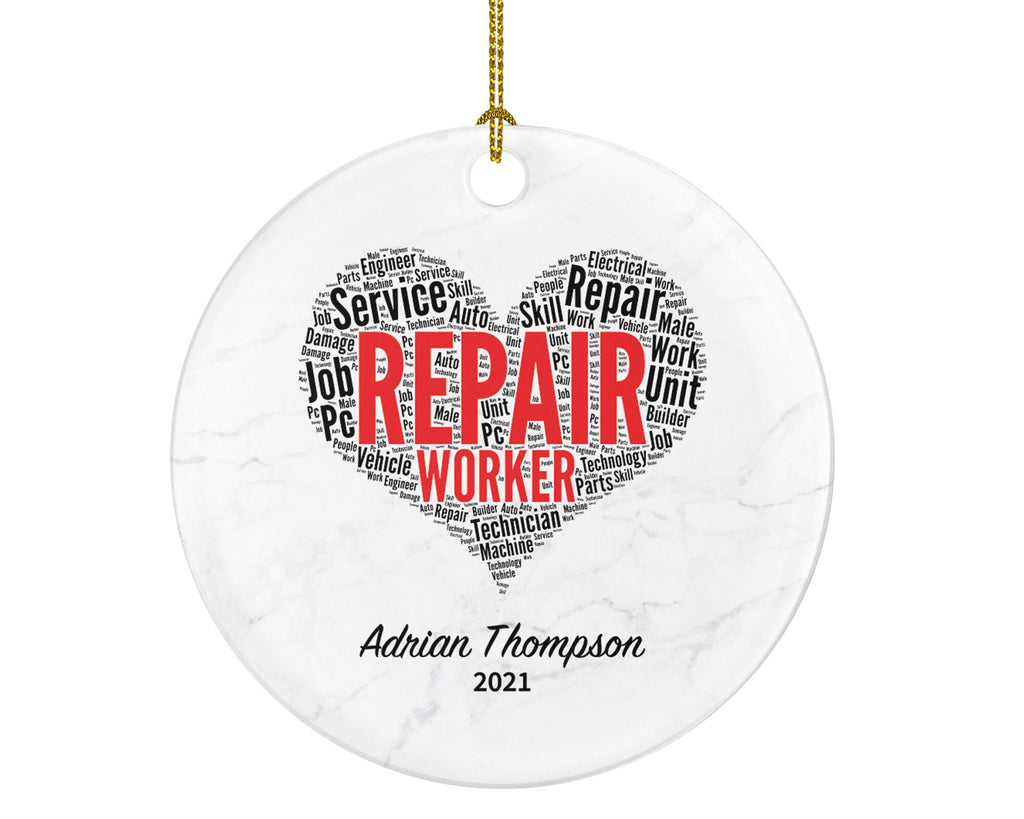 Repair Worker Handy Man Builder Construction Worker Personalized Christmas Ornament - Custom Gift