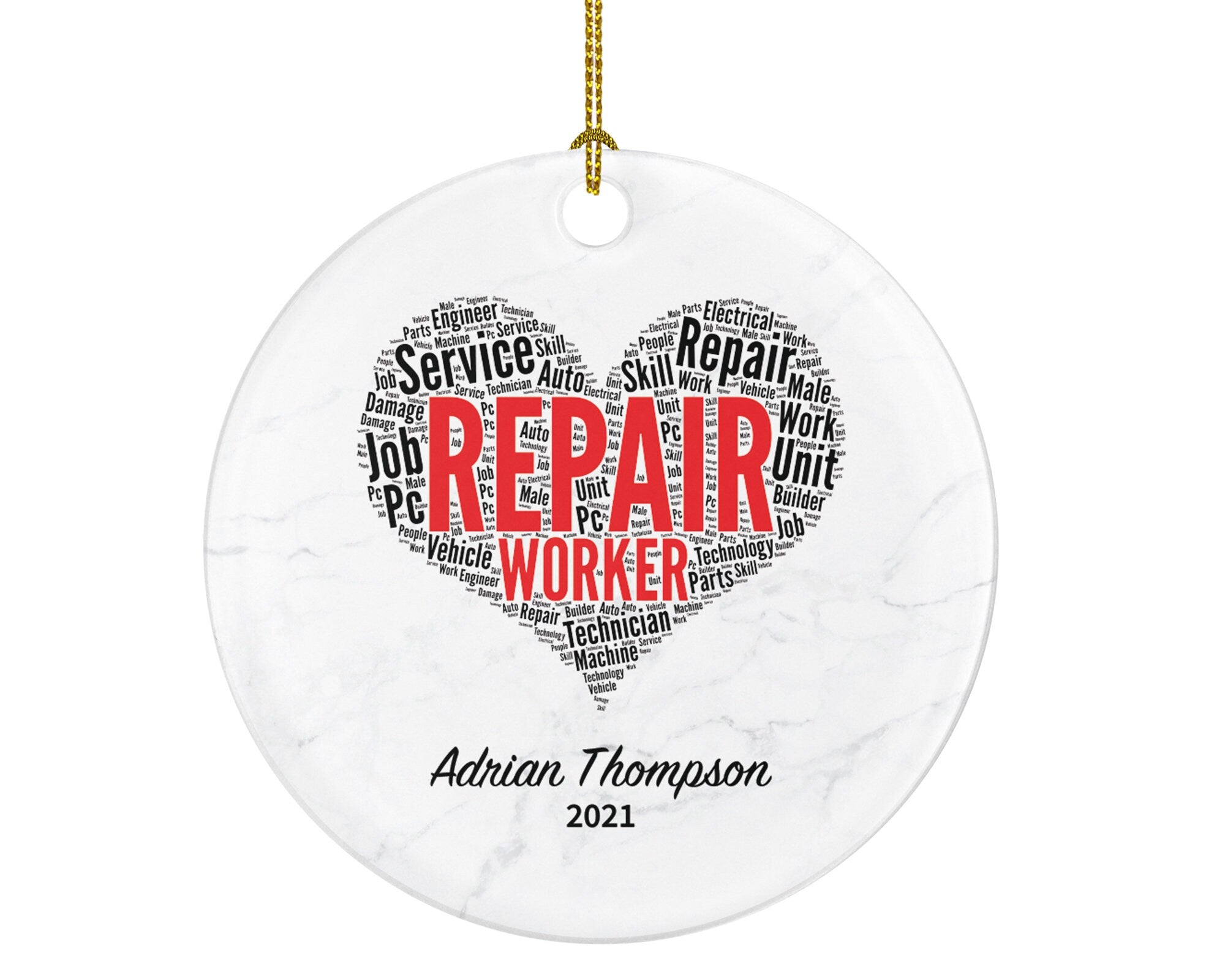 Repair Worker Handy Man Builder Construction Worker Personalized Christmas Ornament - Custom Gift
