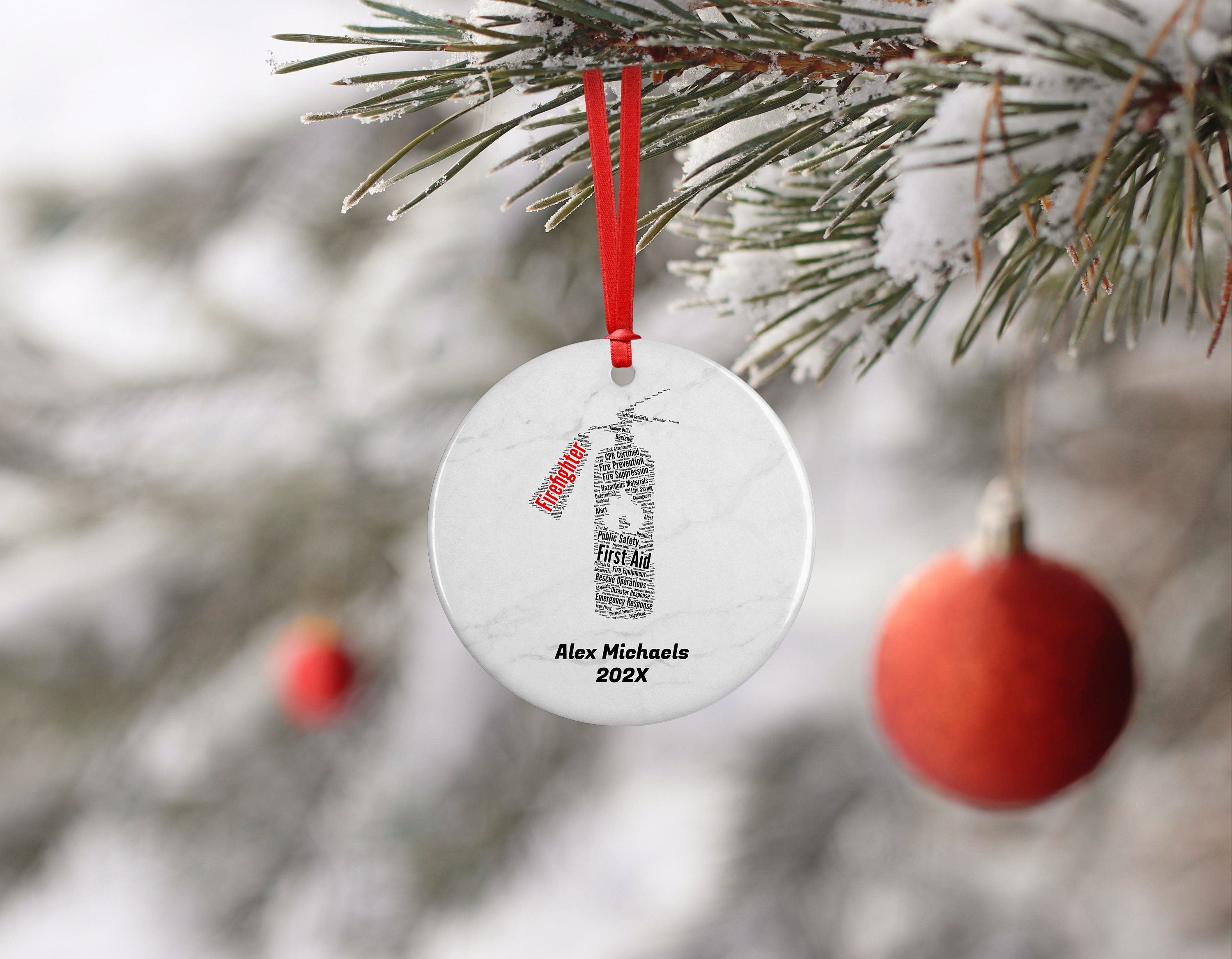 Firefighter Personalized Christmas Ornament