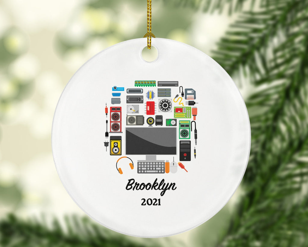 Computer Tech Administrator Christmas Ornament Personalized - Engineer Technician Computer Specialist Employer Boss Employee Custom Gift