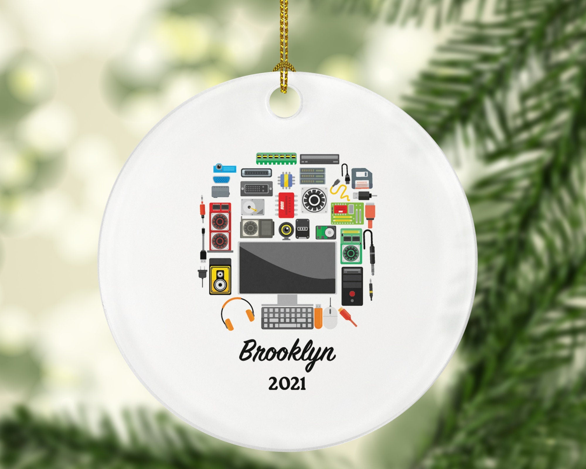 Computer Tech Administrator Christmas Ornament Personalized - Engineer Technician Computer Specialist Employer Boss Employee Custom Gift