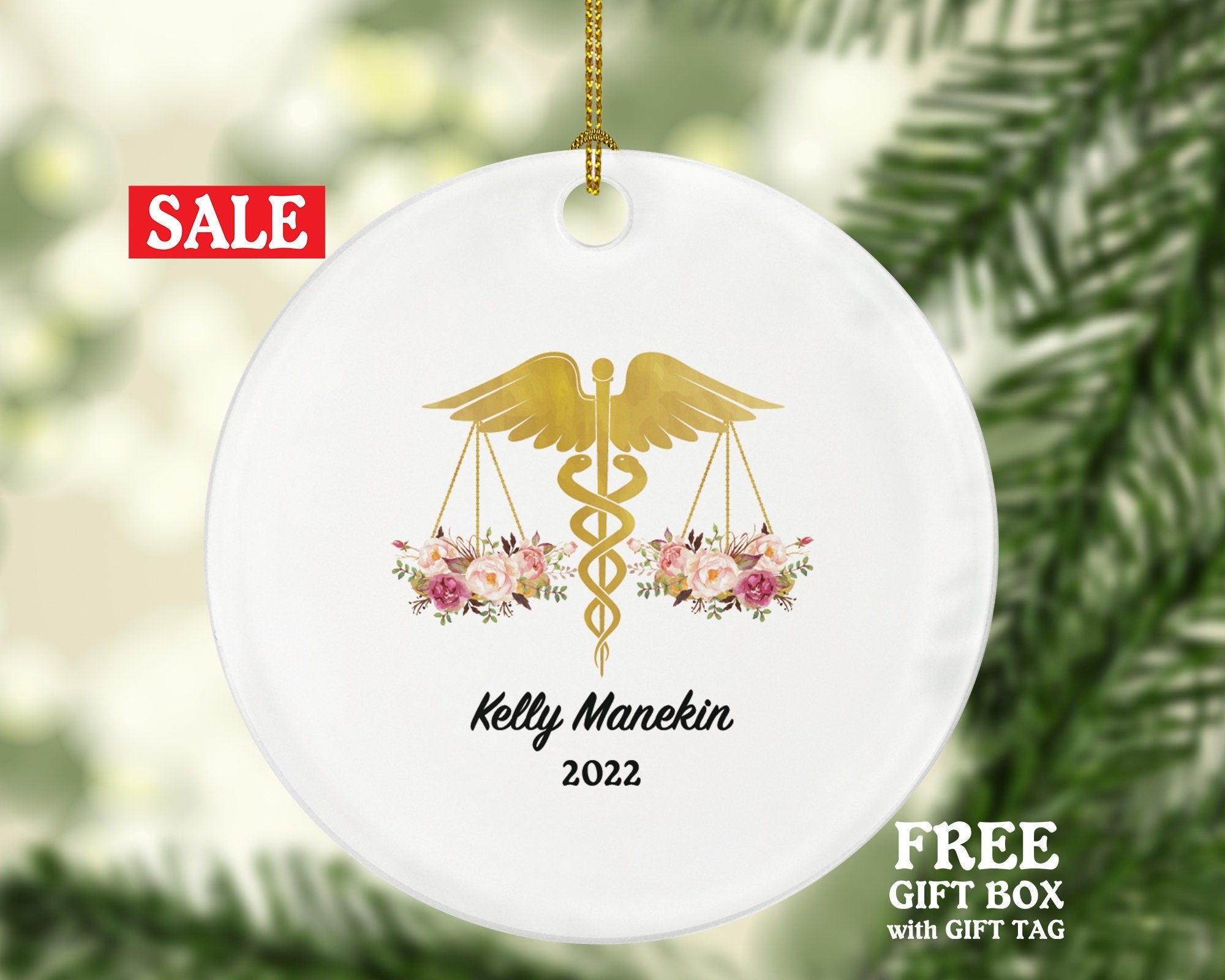 Personalized Medicolegal Christmas Ornament, Medical Jurisprudence Ornament, Custom Medical Law Christmas Gift, Attorney at Law, Judge