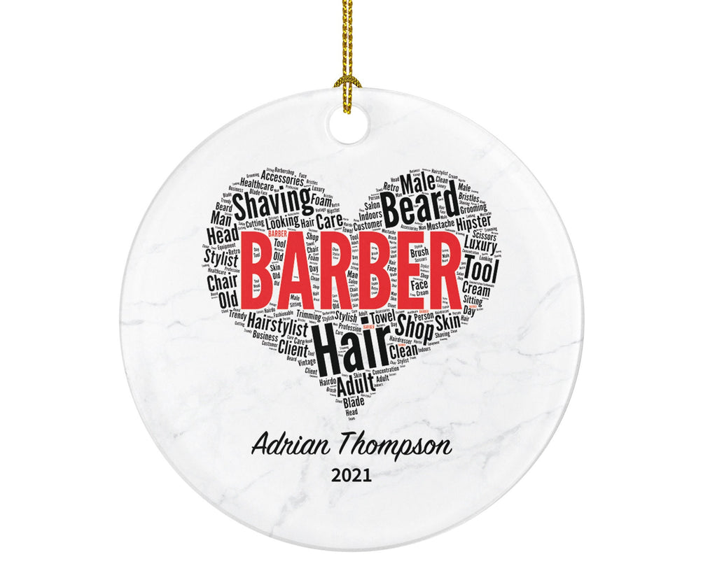Barber Christmas Ornament Personalized - Hairstylist Hair Care Hairdresser Hair Dresser Salon Stylist Barber Shop Gift
