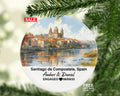 Santiago de Compostela Spain Round Ceramic Christmas Ornament – Personalized Holiday Keepsake, Custom Couple Gift for Wedding or Honeymoon