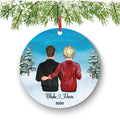 Gay Couple Christmas Ornament, Personalized Mr. and Mr. (3-Inch Ceramic)
