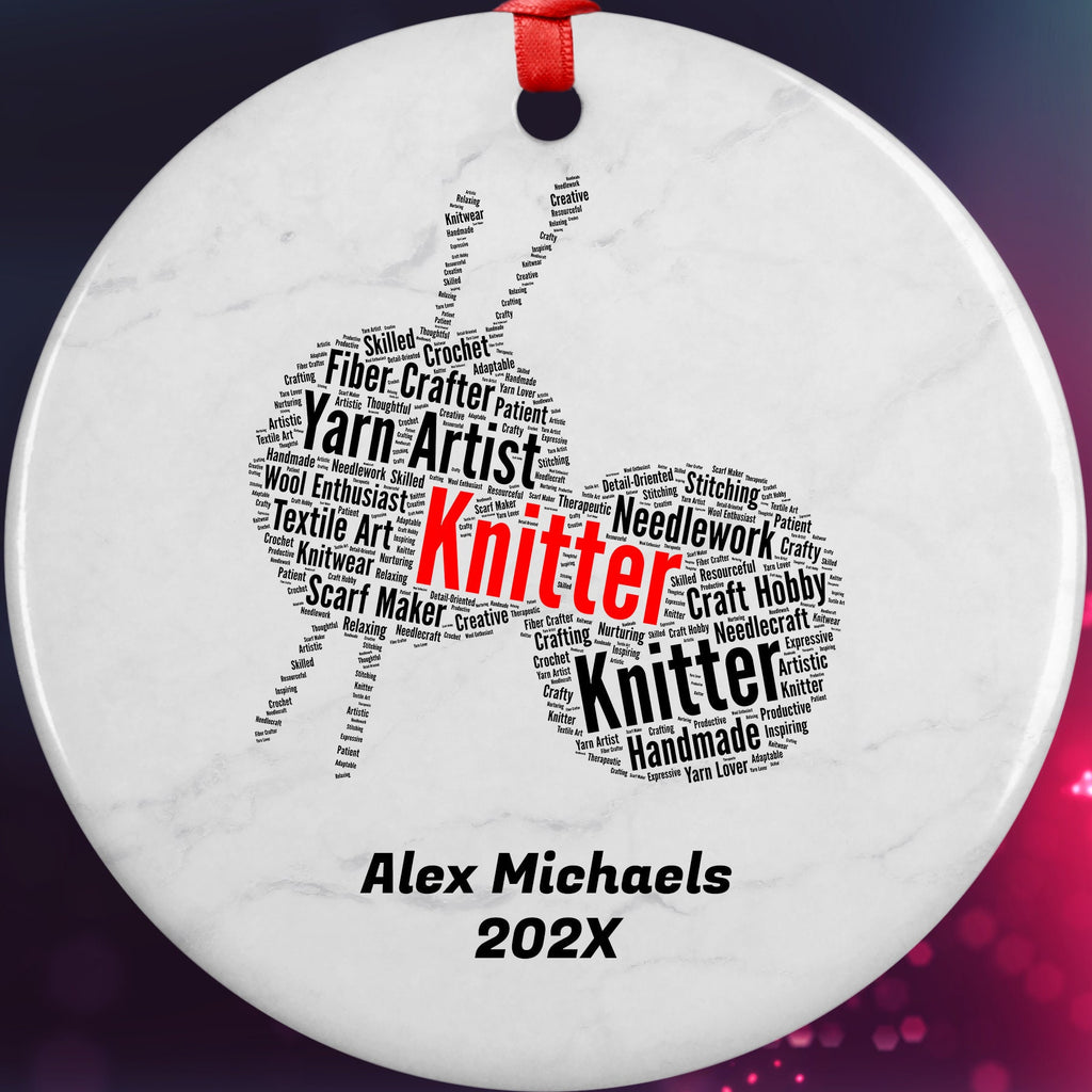 Knitter Personalized Christmas Ornament Backup