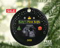 Baby's First Selfie Sonogram Photo Pregnancy Announcement Ornament - We're Were Expecting Christmas New Baby Girl Boy Pregnant Parents Gift