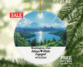 Washington Christmas Ornament Personalized - WA Engaged Married Family Together Couple Travel Honeymoon Engagement Marriage