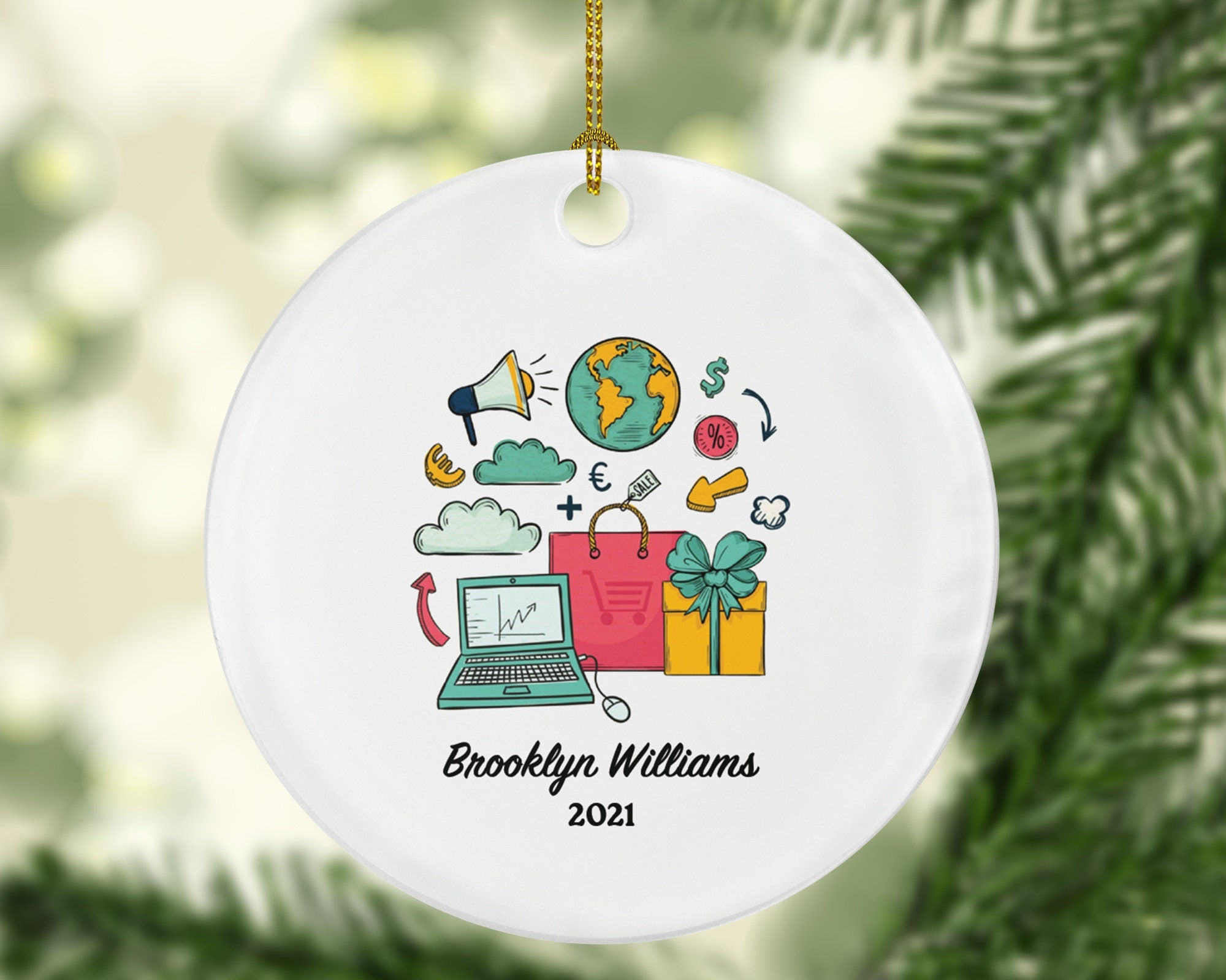 Online Shopper Personalized Christmas Ornament - Online Shopping from Home Shopaholic Shopping Lover Love To Shop, Shopping Addict Gifts