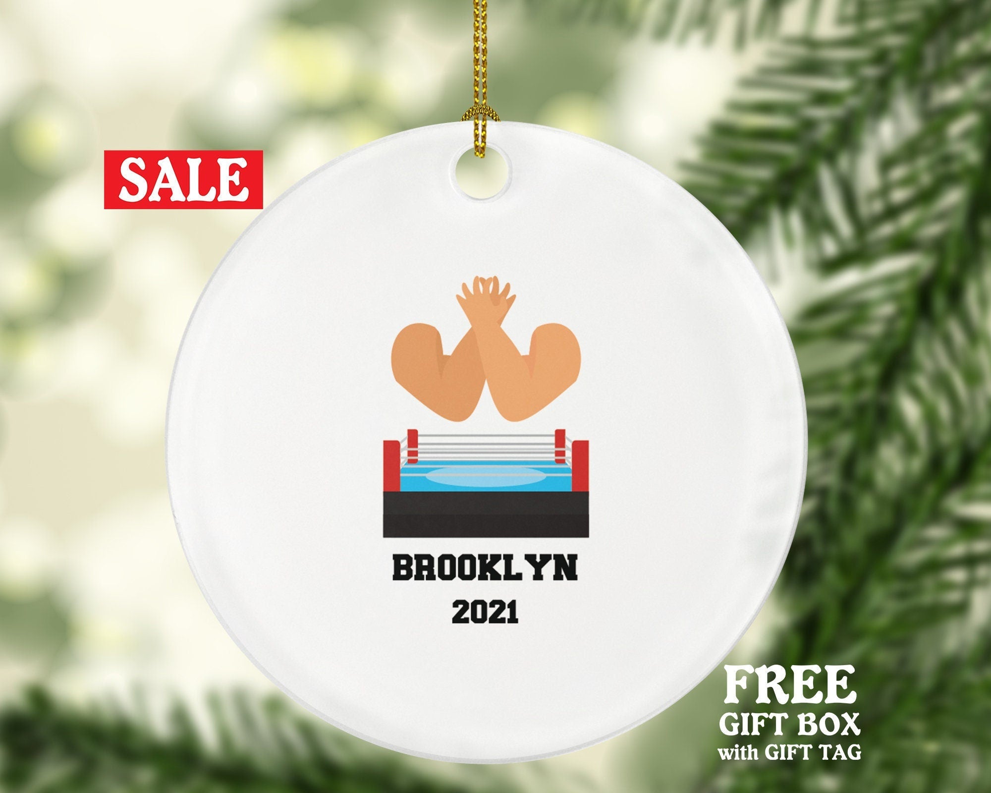 Wrestling Christmas Ornament Personalized - Wrestling Team Custom Gift - Wrestler Ornament