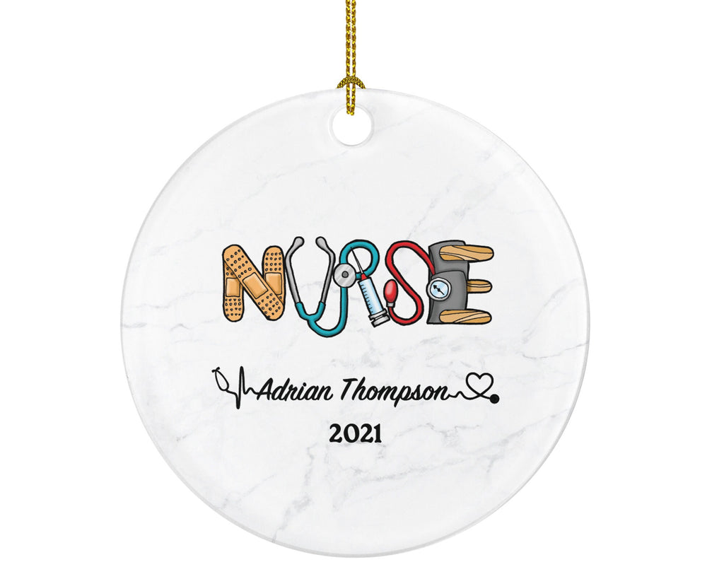 Creative Nurse Christmas Ornament Personalized - Nursing Registered Nurse Health Worker Gift from Patient for Nurse RN Custom Medical