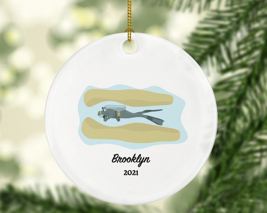 Personalized Cave Diving Christmas Ornament, Cave Diving Lover Gift, Cave Diving Christmas Tree Ornament