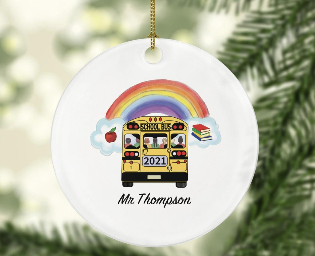 Bus Driver Personalized Christmas Ornament - School Bus Christmas Ornament - Bus Driver Gift