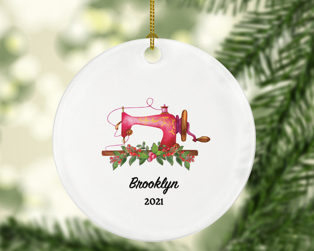 Sewing Christmas Ornament Personalized - Sewing Lover - Sewer Quilter Stitcher Tailor Custom Gift